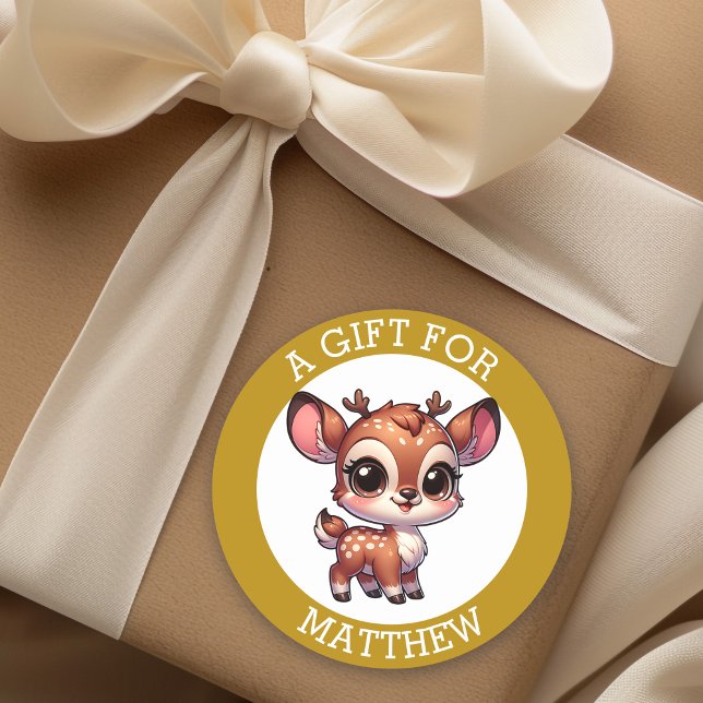 Adesivo Redondo Personalizado Um Presente Para O Natal (Criador carregado)