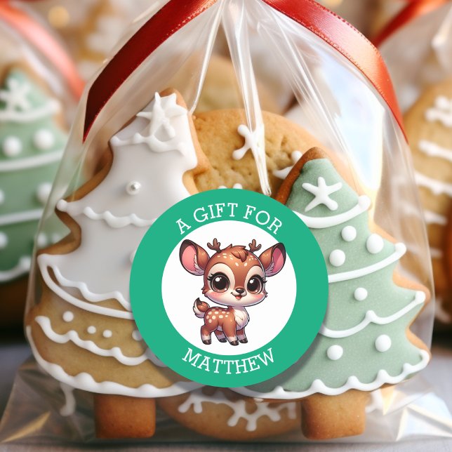 Adesivo Redondo Personalizado Um Presente Para O Natal (Criador carregado)