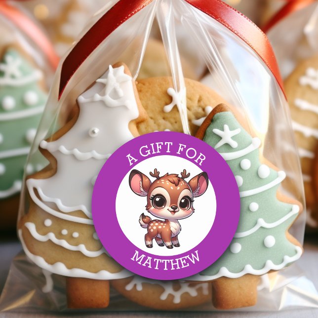 Adesivo Redondo Personalizado Um Presente Para O Natal (Criador carregado)