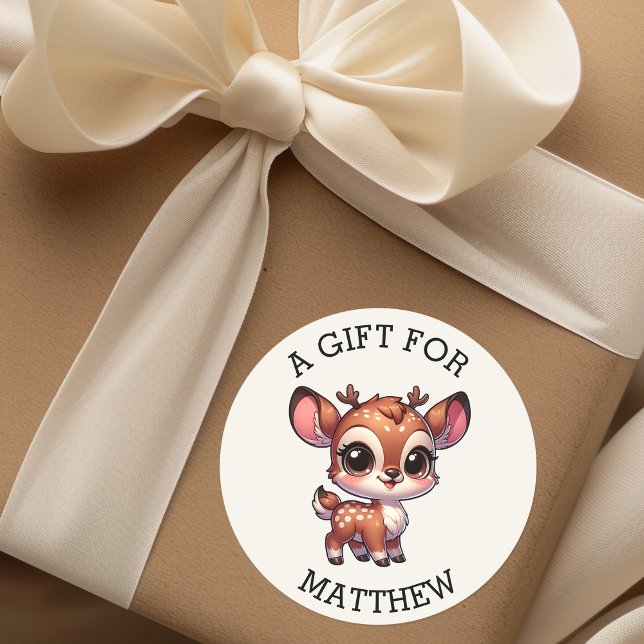 Adesivo Redondo Personalizado Um Presente Para O Natal (Criador carregado)