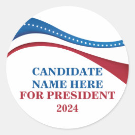 Adesivo Redondo Personalizar adicione seu próprio candidato ao pre