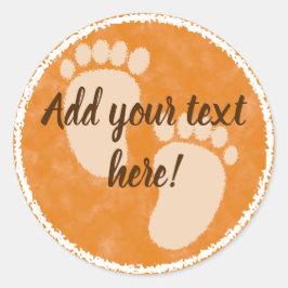 Adesivo Redondo Personalizar Aquarela de queda de chá de fraldas