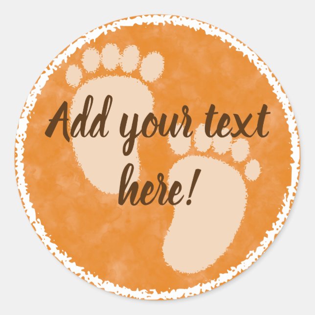 Adesivo Redondo Personalizar Aquarela de queda de chá de fraldas (Frente)