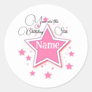 Adesivo Redondo Personalizar com uma estrela de nome