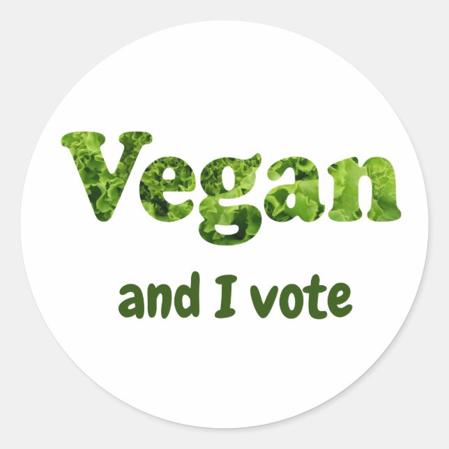 Adesivo Redondo Personalizar eleitor ativista do Vegan (Frente)