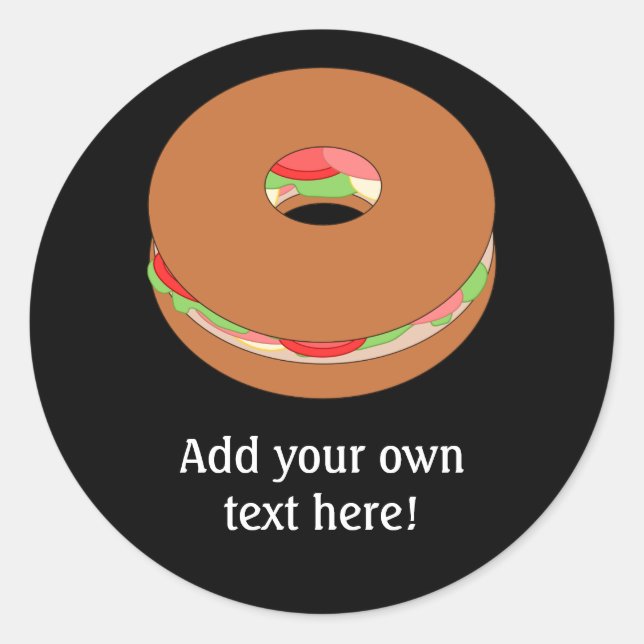Adesivo Redondo Personalizar este gráfico Bagel (Frente)