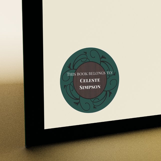 Adesivo Redondo Personalizar este livro pertence a | Inspiração gó (Criador carregado)