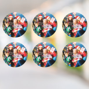 Adesivo Redondo Personalizar família de fotos personalizada de aut