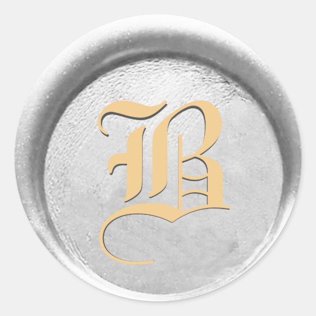 Adesivo Redondo *~* PERSONALIZAR Fonte de Cera de Selos de Casamen (Frente)