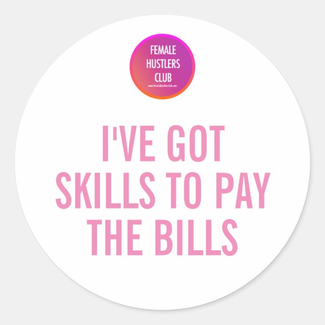 ADESIVO REDONDO PERSONALIZAR HABILIDADES PARA PAGAR AS CONTAS (Frente)