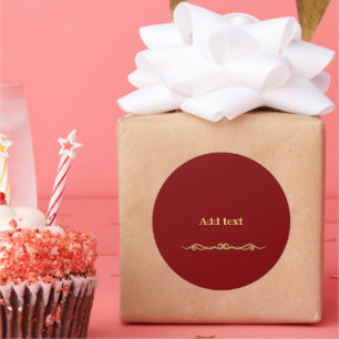 Adesivo Redondo Personalizar Impressão Dourado Negrito