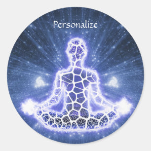 Adesivo Redondo Personalizar Meditação Metafísica Mística