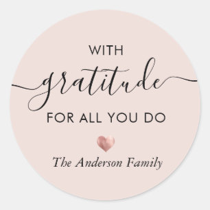 Adesivo Redondo Personalizar Nome Gratidão Script Moderno Obrigad