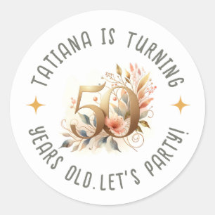 Adesivo Redondo Personalizar o arquivo de celebração da Festa de a