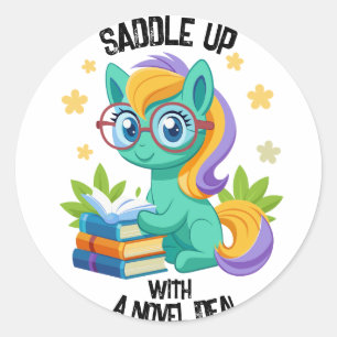 Adesivo Redondo Personalizar o Encorajamento de Leitura do Livro P