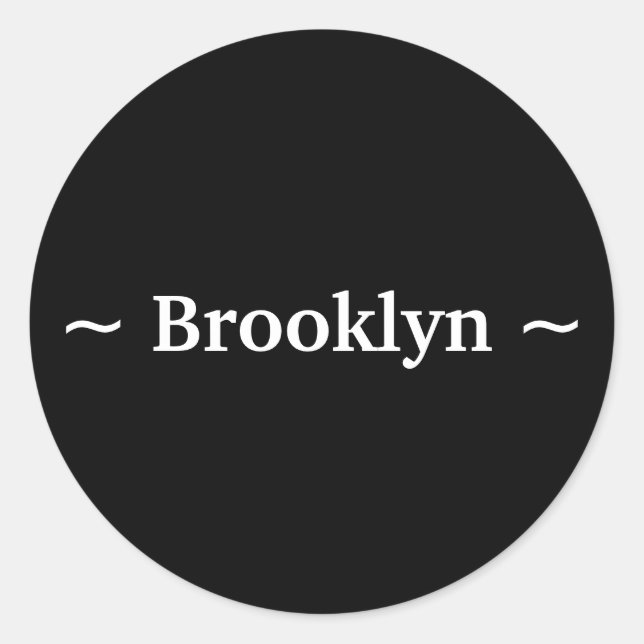 Adesivo Redondo personalizar o nome da alteração texto branco pret (Frente)