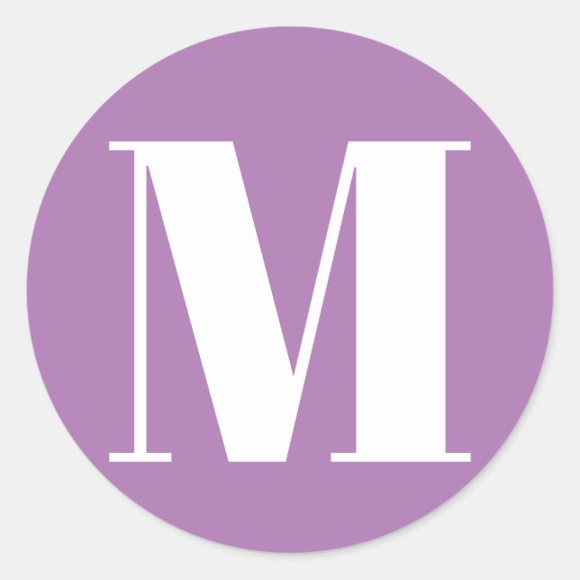 Adesivo Redondo Personalizar o número inicial do monograma branco  (Frente)