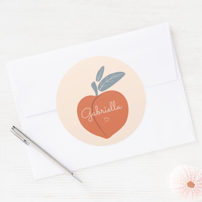 Adesivo Redondo Personalizar Peach (Envelope)