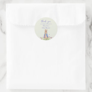 Adesivo Redondo Personalizar Peter o Chá de fraldas do coelho Obri