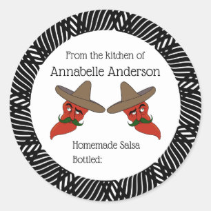 Adesivo Redondo Personalizar Quadro Moderno do Rótulo Salsa