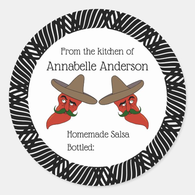 Adesivo Redondo Personalizar Quadro Moderno do Rótulo Salsa (Frente)