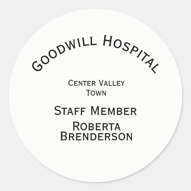 Adesivo Redondo Personalizar quatro linhas de texto em branco (Frente)