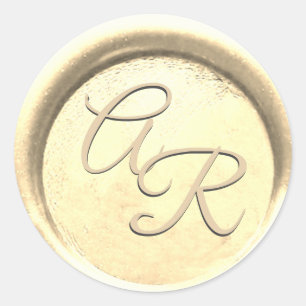 ADESIVO REDONDO *~* PERSONALIZAR SELAGEM DE CERA EM OURO AMARELO C