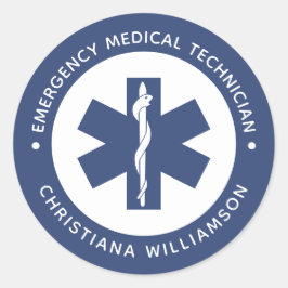 Adesivo Redondo Personalizar símbolo EMT - Técnico médico de emerg