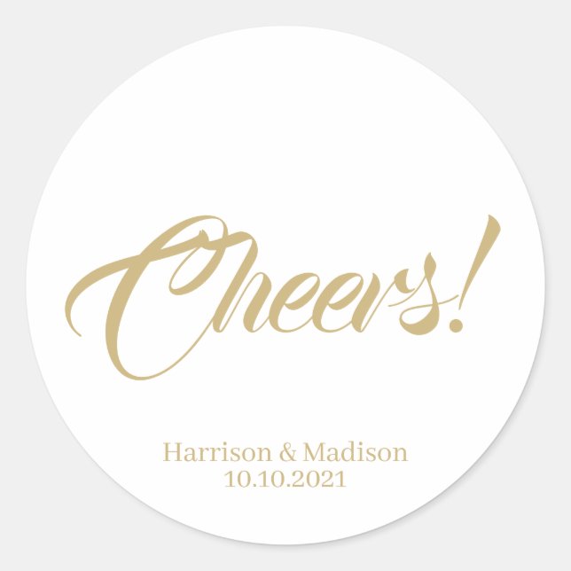 Adesivo Redondo personalizar texto Favoritos de presente de casame (Frente)