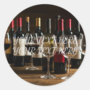 Adesivo Redondo Personalizar Vidro De Frasco De Provando De Vinho