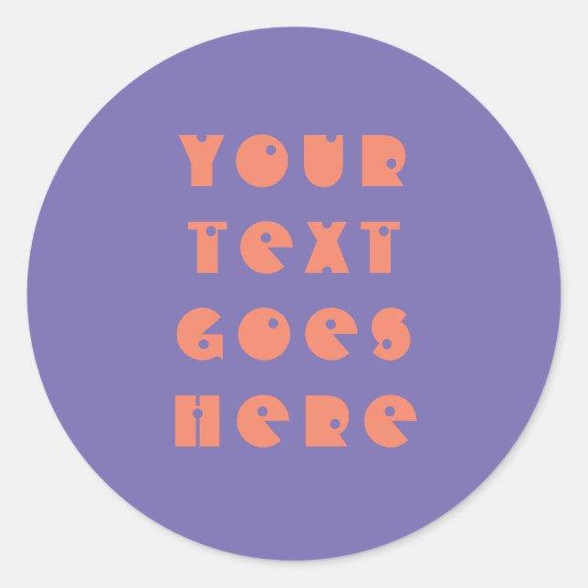 Adesivo Redondo personalizável alterar o texto aqui em texto pesso (Frente)