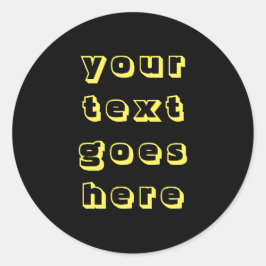 Adesivo Redondo personalizável alterar o texto aqui em texto pesso