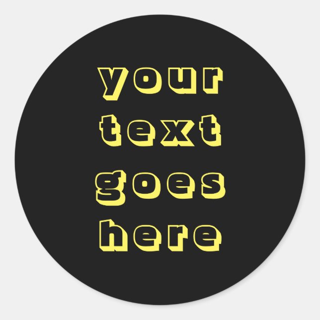 Adesivo Redondo personalizável alterar o texto aqui em texto pesso (Frente)