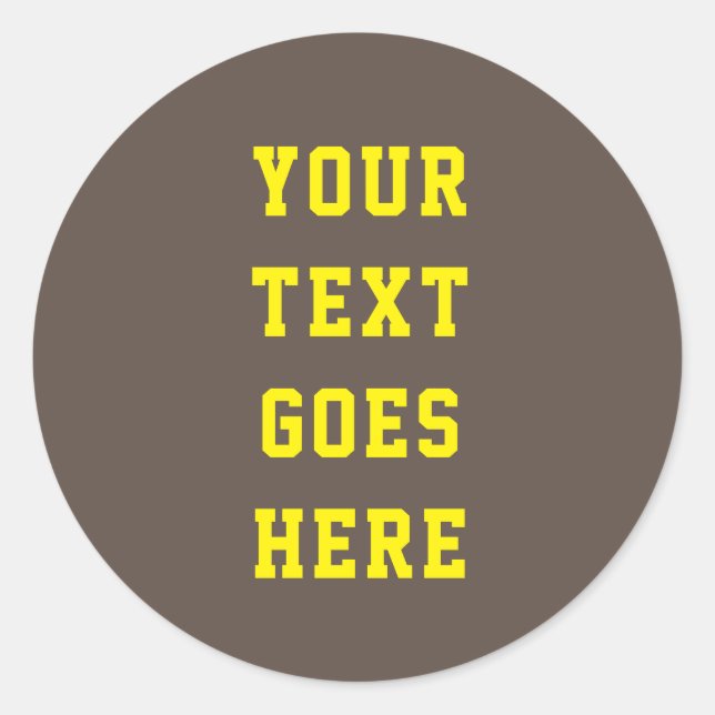 Adesivo Redondo personalizável alterar o texto aqui em texto pesso (Frente)
