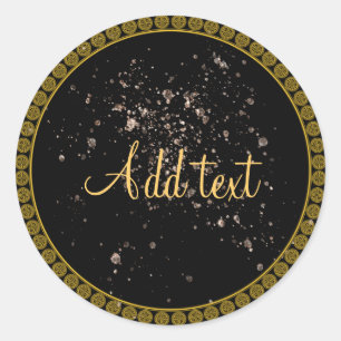 Adesivo Redondo Personalizável, insira seu próprio texto, modelo