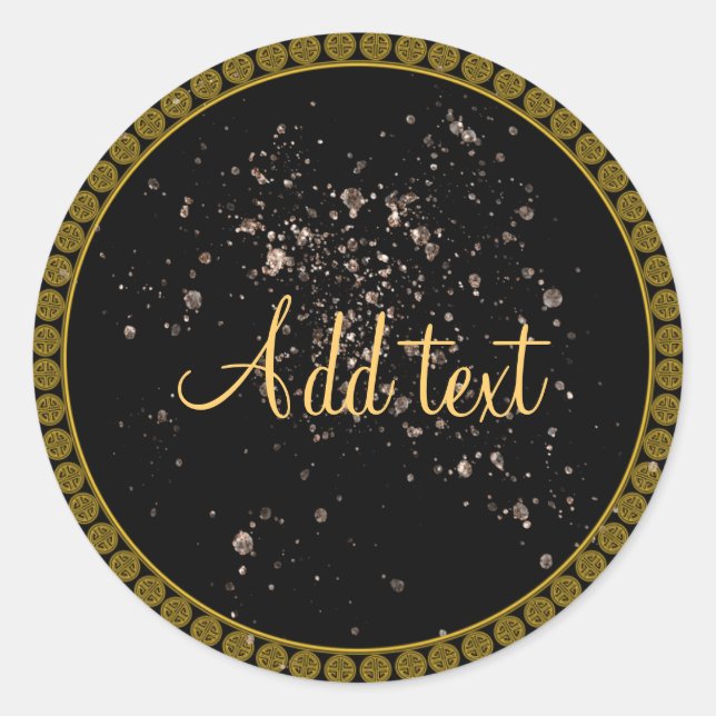 Adesivo Redondo Personalizável, insira seu próprio texto, modelo (Frente)