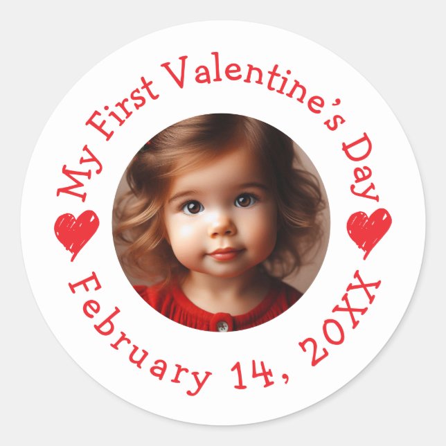 Adesivo Redondo Personalizável para o meu primeiro dia de Namorado (Frente)