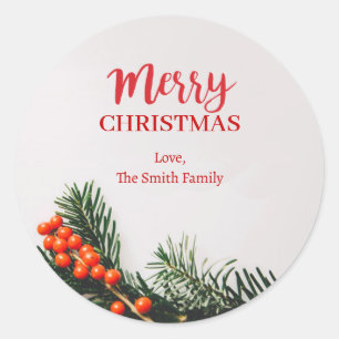 Adesivo Redondo Personalize a Feliz Fenda de Natal