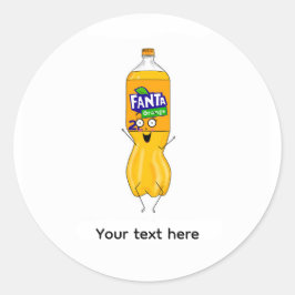 Adesivo Redondo Personalize fantástico, refrigerante laranja