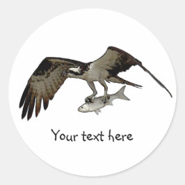 Adesivo Redondo Personalize-Me! Osprey com Peixe