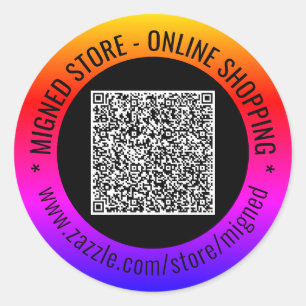 Adesivo Redondo Personalize o seu código QR e os autocolantes de t