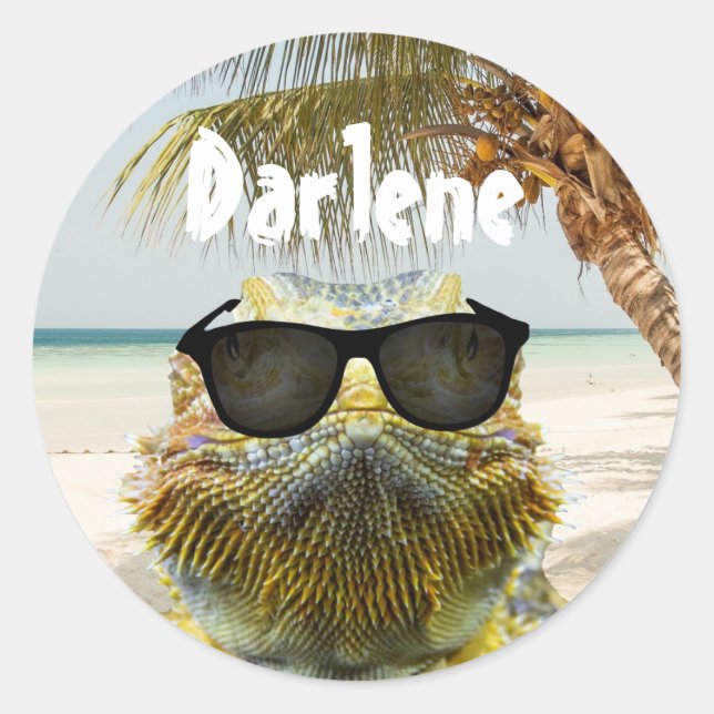 Adesivo Redondo Personalize o Summer Beach Fund (Frente)