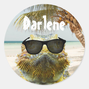 Adesivo Redondo Personalize o Summer Beach Fund