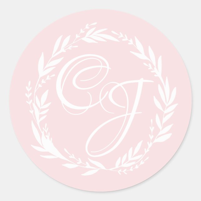 Adesivo Redondo Personalize os Stickers Brancos Monogramas (Frente)