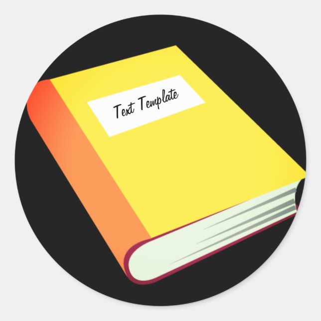Adesivo Redondo Personalize seu livro amarelo Emoji (Frente)