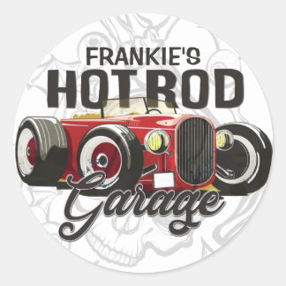 Adesivo Redondo Personalize seu NOME Carro Personalizado de Garage