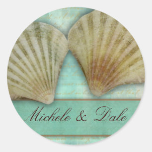 Adesivo Redondo Personalize seu próprio design do seashell