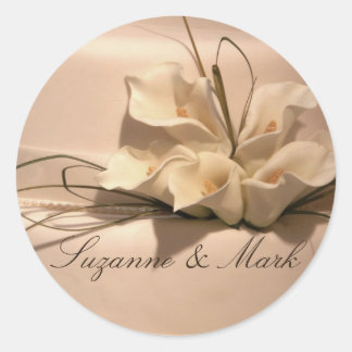 Adesivo Redondo Personalize sua própria calla lily