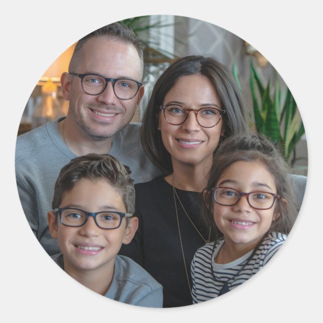 Adesivo Redondo Personalize Sua Própria Família Personalizada (Frente)