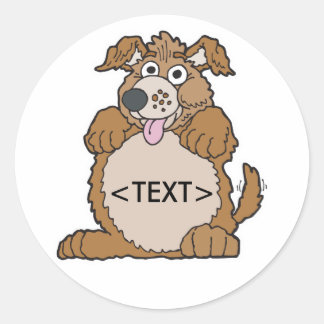 Adesivo Redondo Personalize um cachorrinho, <TEXT>
